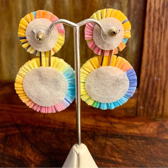 Colorful Raffia and Twine Lightweight Post Earrings - Picture 7 of 7